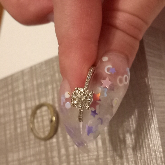 10k white gold diamond wedding ring set - Picture 2 of 3